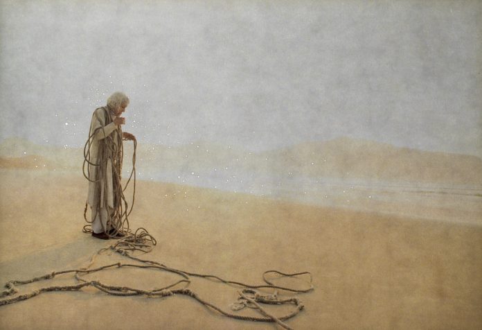 Obra da exposição Movimento Nara Evangeline, de Renata Gordo, em Florianópolis