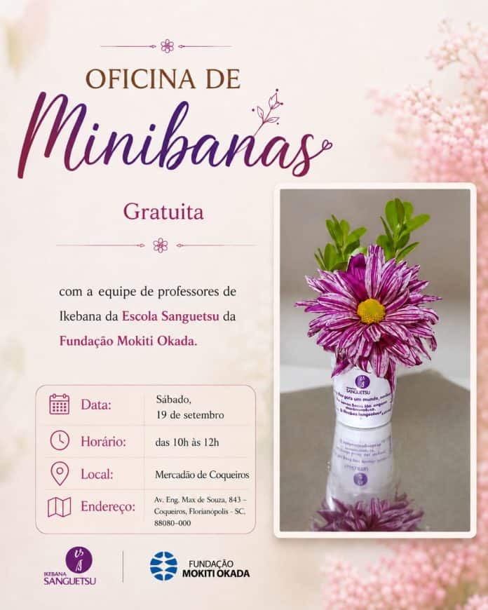 Florianópolis recebe oficina gratuita de mini arranjos florais no Mercadão de Coqueiros