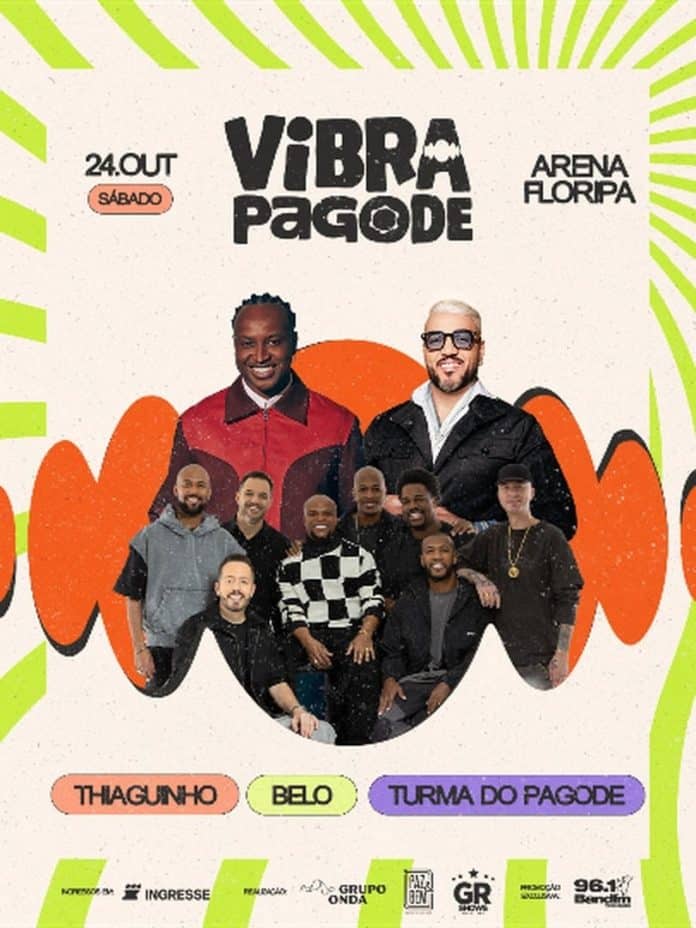 Vibra Pagode traz Thiaguinho, Belo e Turma do Pagode à Arena Floripa em 24 de outubro