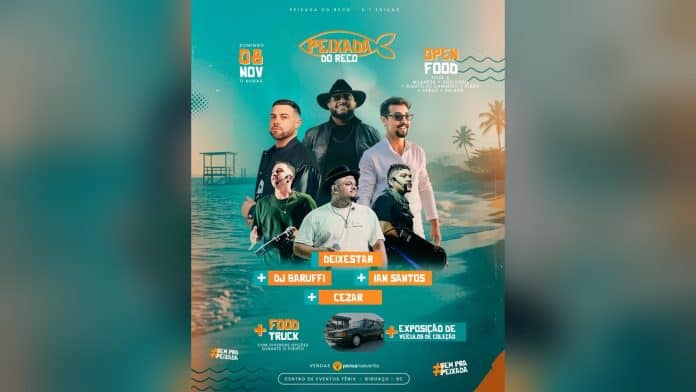Arte oficial da 3ª Peixada do Reco, em Biguaçu