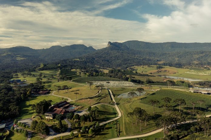 Vista aérea do Fazenda Bom Retiro Hotel Boutique, em Bom Retiro, na Serra Catarinense