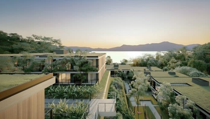 Perspectiva do empreendimento Yrupá da GND entre a Praia Mole e a Lagoa da Conceição