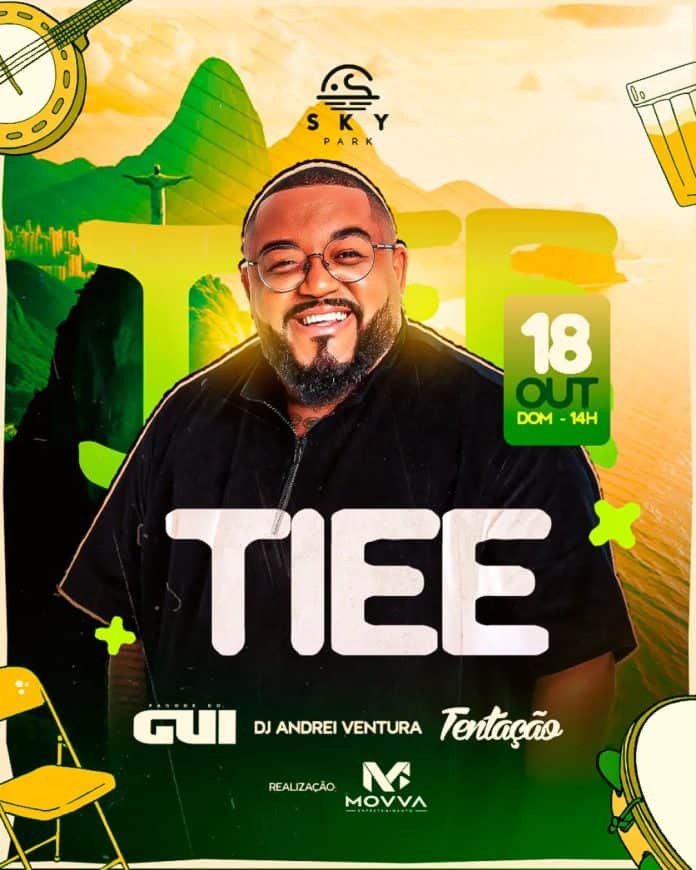 Arte oficial do show de Tiee no Sky Park, em São José, em 18 de outubro