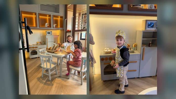 Crianças brincam no novo Espaço Kids interno do Restaurante Lindacap, em Coqueiros, Florianópolis