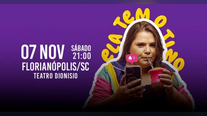 Arte oficial do show Ela Tem o Tino, de Ivangélica