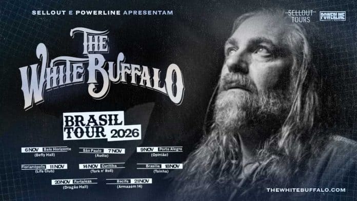 Arte oficial do show The White Buffalo em Florianópolis